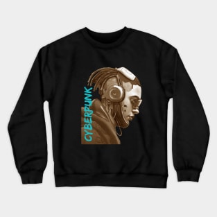 cyberpunk cyborg sepia golden Crewneck Sweatshirt